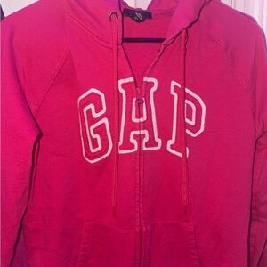 GAP Hot Pink Zip Hoodie with White Logo